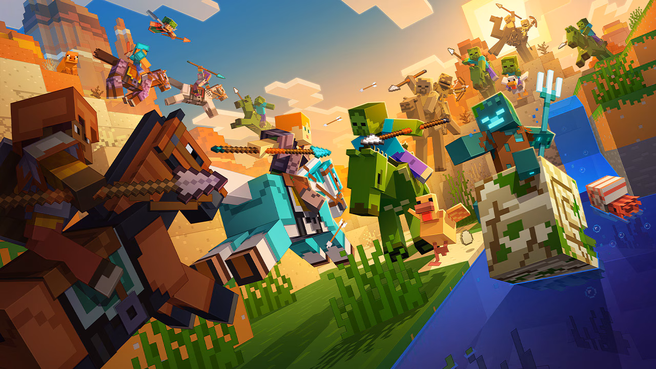 Mounts of Mayhem Minecraft game drop art