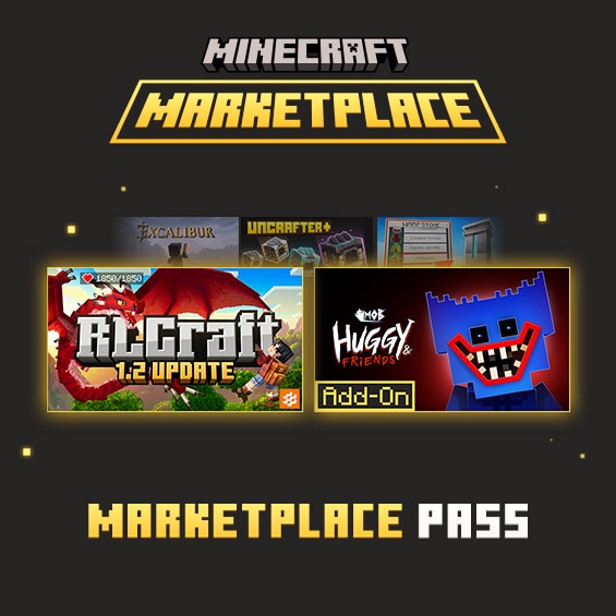Minecraft Marketplace content including skins, worlds, and creator packs