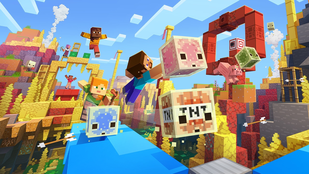 Colorful sulfur-themed Minecraft scene