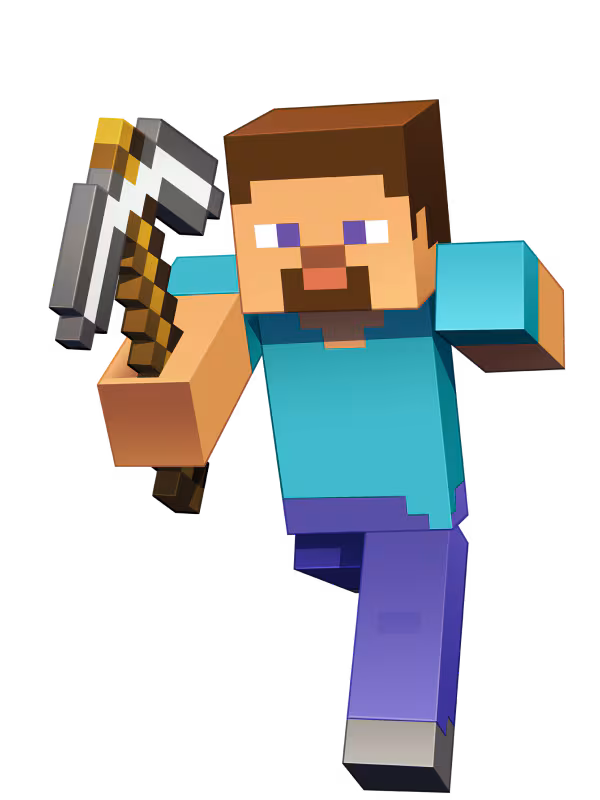 Steve mining stone and gathering resources underground